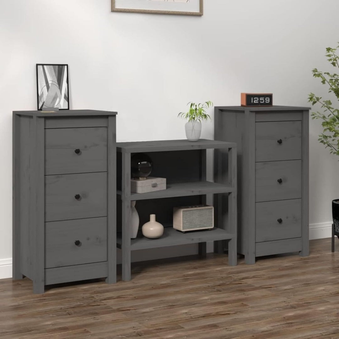 Le charme du rangement avec ce buffet avec portes, avec etageres, coloris bois naturel et vert