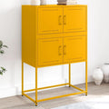 Le charme du rangement avec ce commode avec tiroirs, avec portes, coloris blanc et vert