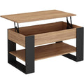 Pour un interieur harmonieux, table basse aux lignes soignees en finition chene et vert