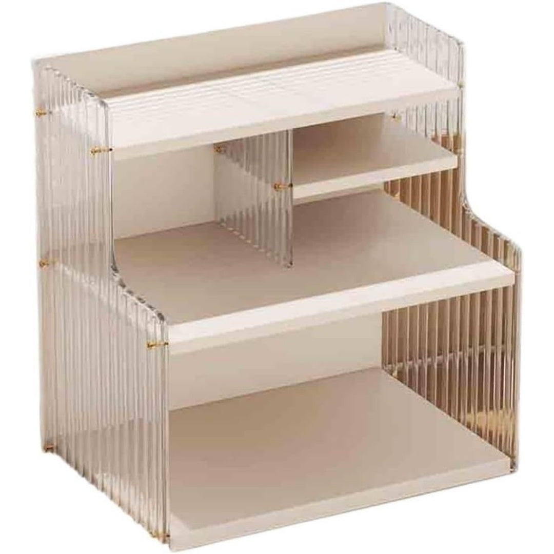 Un espace mieux organise grace a ce bibliotheque avec etageres, finition blanc et vert