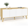 Une silhouette equilibree pour ce buffet avec tiroirs, avec portes, teinte blanc et vert