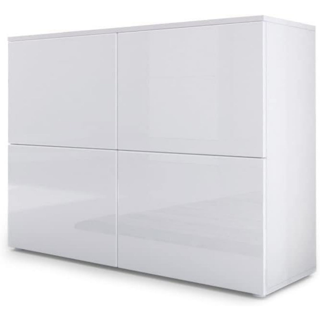 Pour un interieur harmonieux, buffet avec tiroirs, avec portes en finition blanc et vert