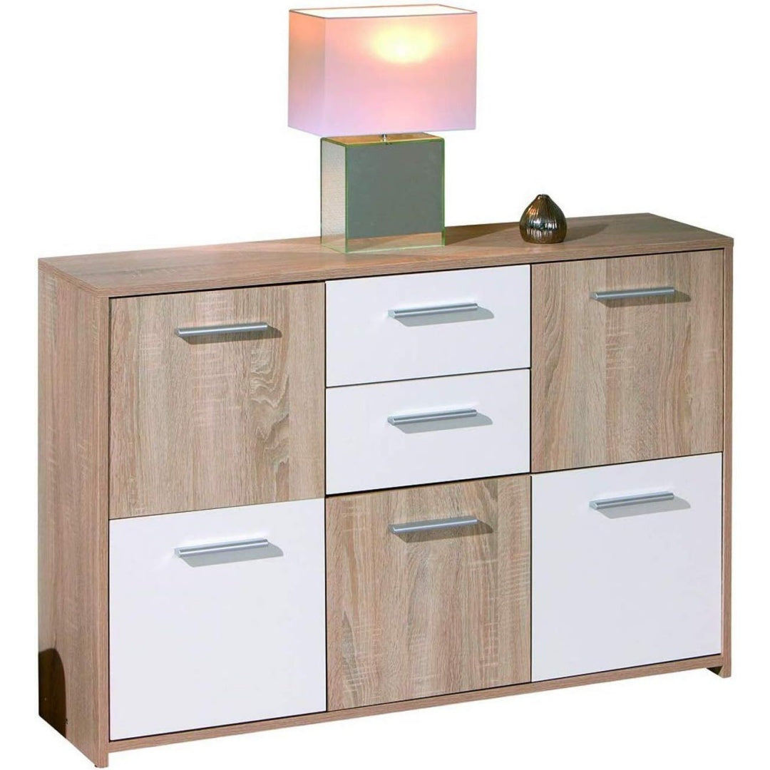 Pour un interieur harmonieux, bibliotheque avec portes, avec etageres en finition blanc