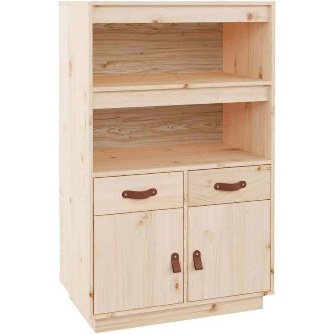 Pour un interieur harmonieux, buffet avec tiroirs, avec portes en finition gris et naturel