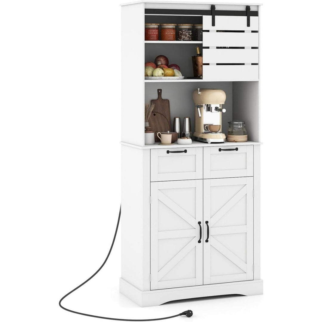 Une touche de caractere, buffet a l'aspect bois, aux lignes contemporaines dans un ton chene et bois naturel