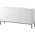 Le charme du rangement avec ce buffet avec portes, avec elements vitres, coloris gris et bois naturel