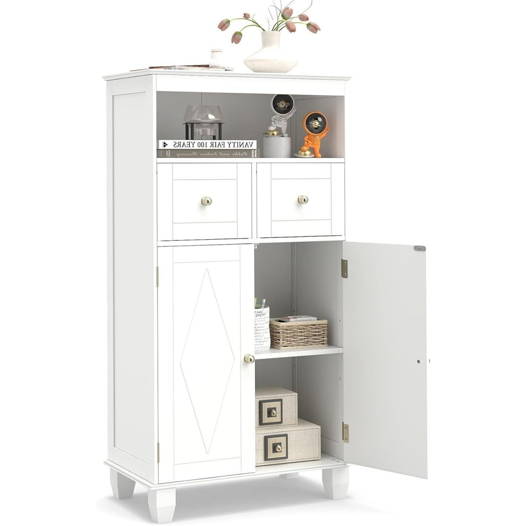 Une touche de caractere, buffet avec portes, a l'aspect bois dans un ton chene et naturel