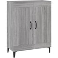Pour un interieur harmonieux, commode avec tiroirs, avec portes en finition gris et bois naturel