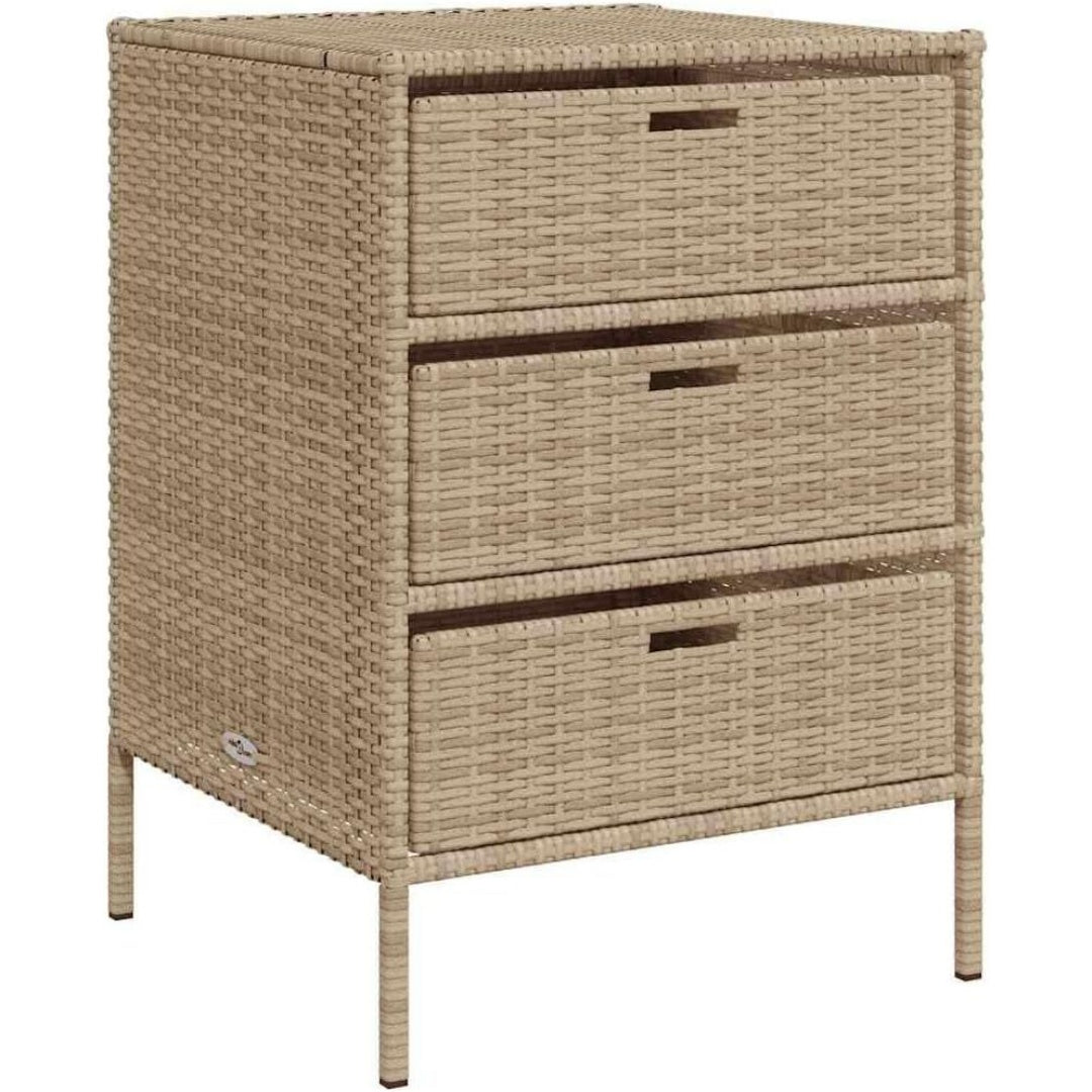 Une silhouette equilibree pour ce commode avec tiroirs, avec etageres, teinte noir et bois naturel