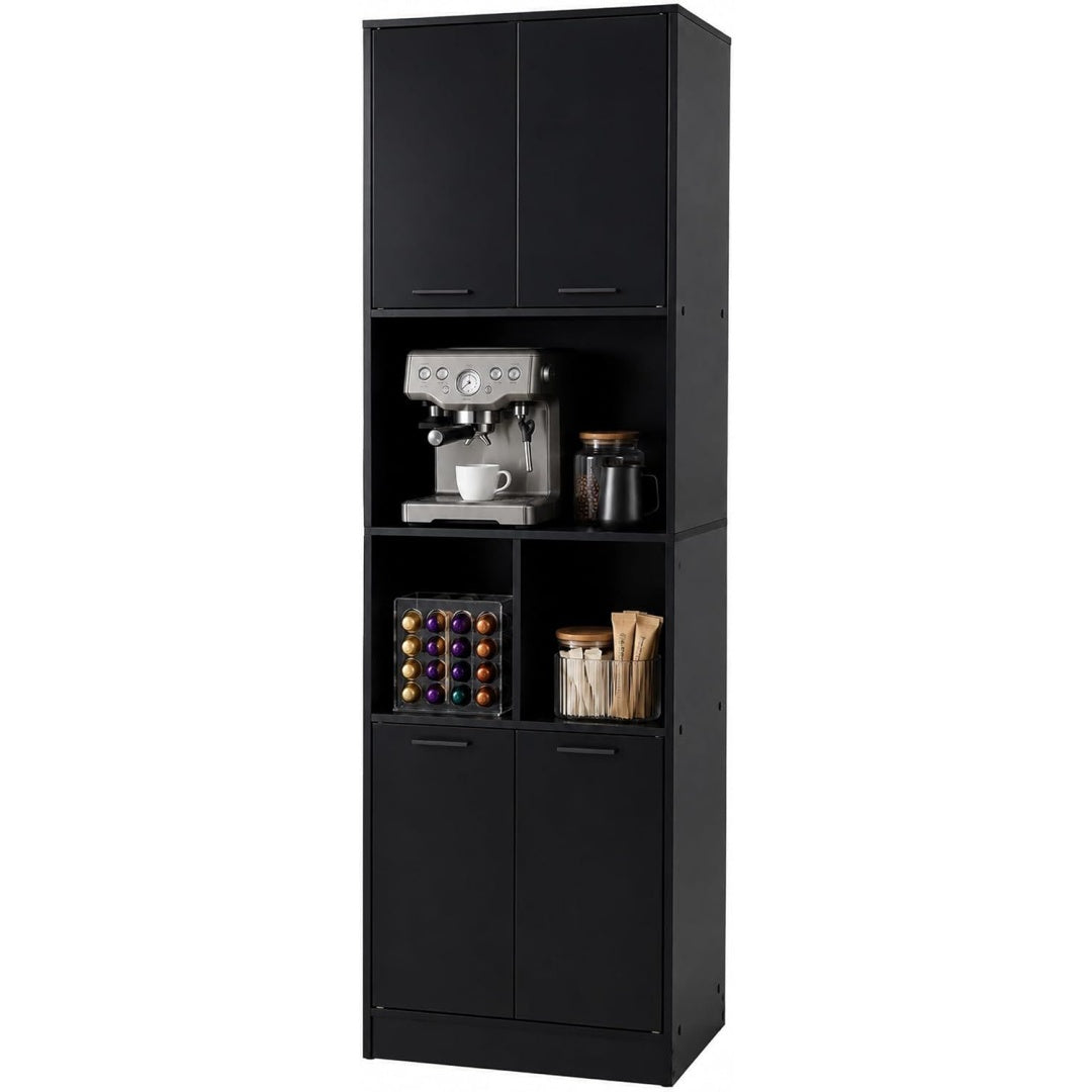 Une touche de caractere, buffet avec portes, avec etageres dans un ton blanc