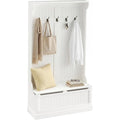 Un espace mieux organise grace a ce buffet avec portes, avec etageres, finition blanc