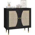 Une silhouette equilibree pour ce buffet avec portes, avec etageres, teinte bois naturel